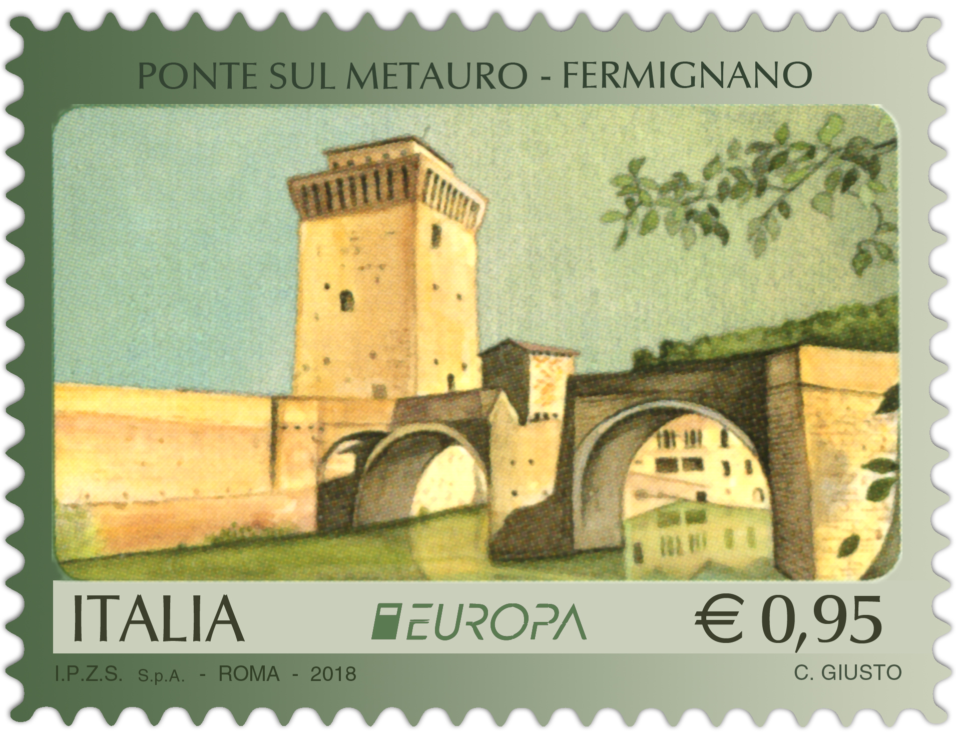Francobollo Ponte Fermignano